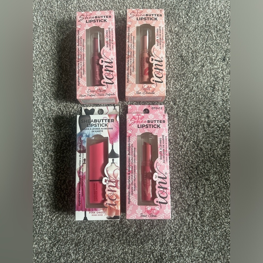 Ioni Heart Lip Sticks Mauve, Nude Pink, & Pink Dress